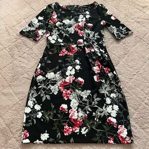 Banana Republic Floral Fit & Flare Dress Preppy Minimalist Wedding‎ Guest Size 0